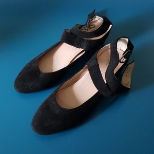 J. Jill Black Suede Ballet Flats, Size 7